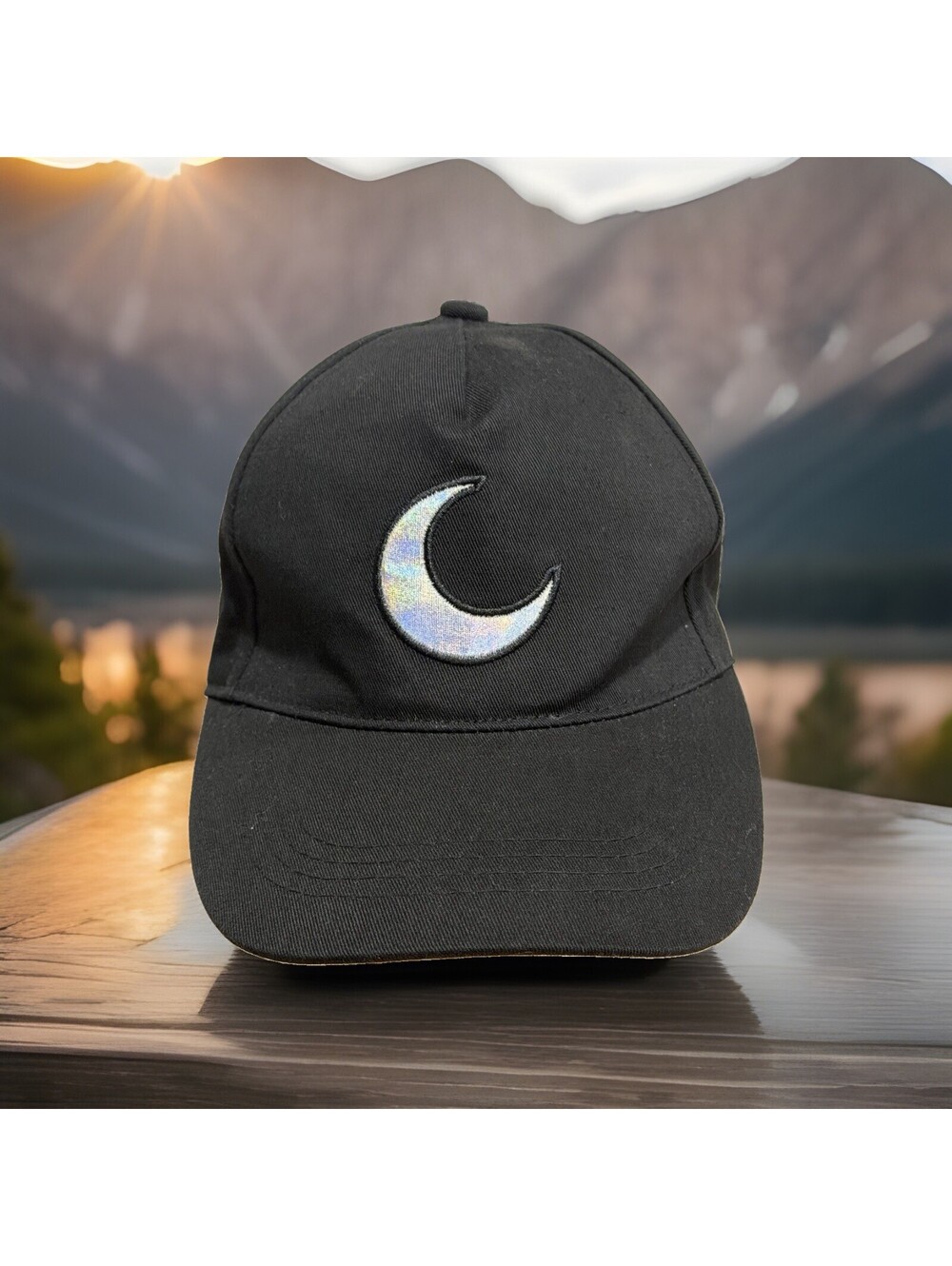 Iridescent Moon Halloween Hat Crescent 🌙 Baseball Cap